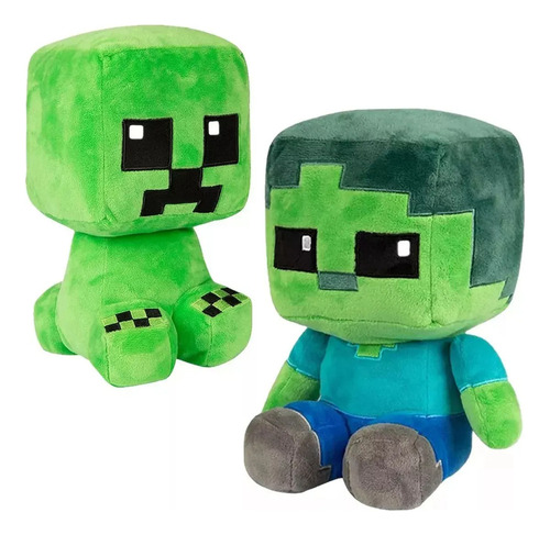 Juego De Peluche Minecraft De 2 Piezas, Regalo Para Niños