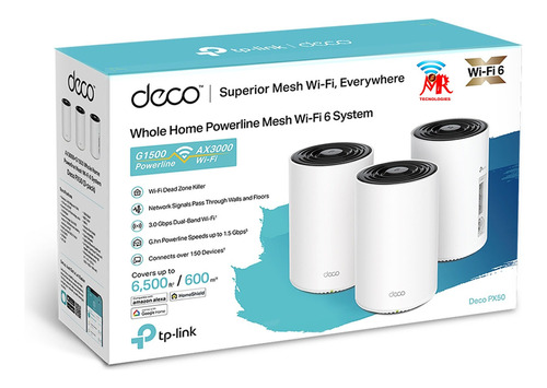 Deco Px50 Sistema Powerline Mesh Wifi 6   Ax3000 + G1500