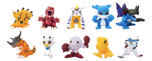 Digimon Agumon Gabumon Colección 10 Figuras En Bolsa 