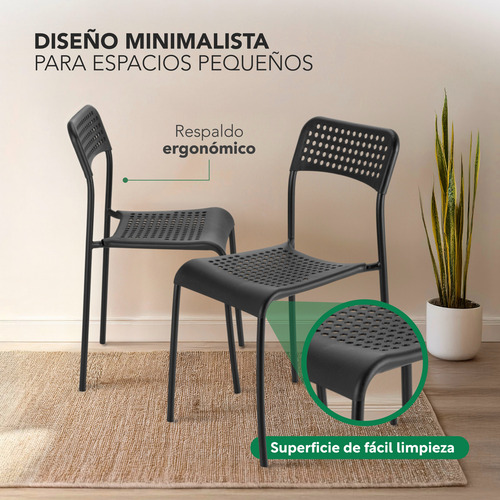 Juego De Comedor 4 Sillas Mesa Rectangular Cristal Elegante