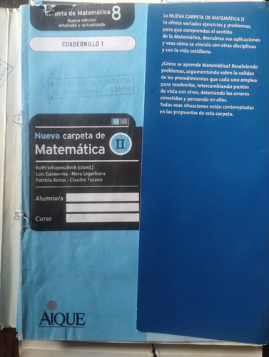 Nueva Carpeta De Matemática 2 - Aique (Usado)