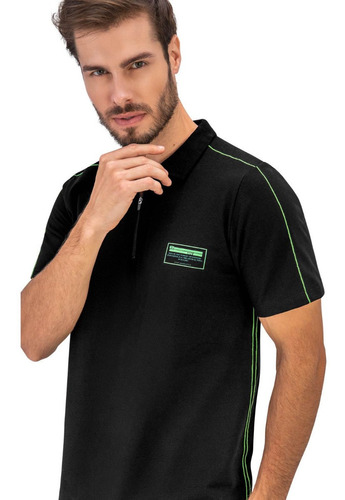 Camisa Pólo Masculina Com Zíper Rovitex 6028585 Tam P M G Gg