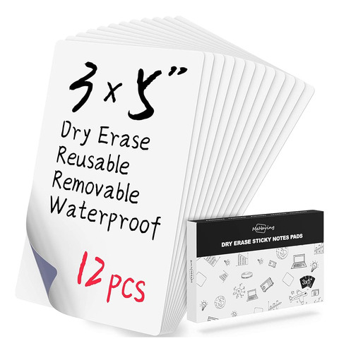 Mehaving Dry Erase Notas Adhesivas 3x5 | 12pcs Pegatinas De 