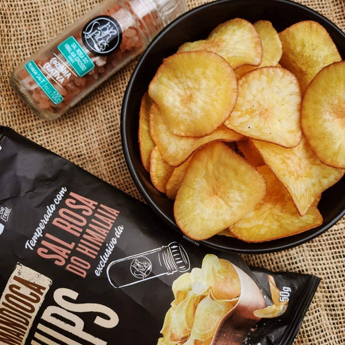 Imagem 2 de 4 de Mandioca Chips Belive Sal Rosa Do Himalaia 50g
