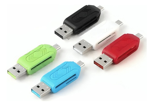 Kit 5 Leitor De Cartão Usb + Otg Micro Usb (v8) Le-5555