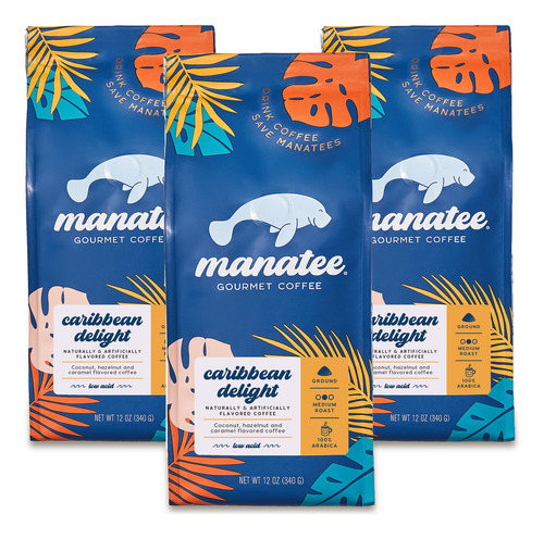 Manatee Gourmet Coffee, Molido, Tostado Medio, Delicias Cari