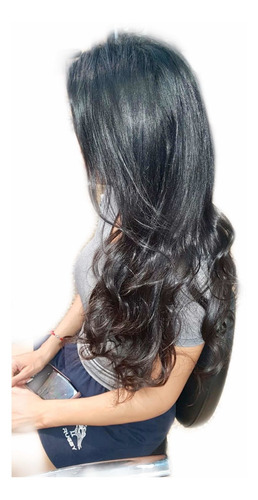Cortina Cabello Natural 5 Vueltas 50cm De Largo + 5 Peinetas