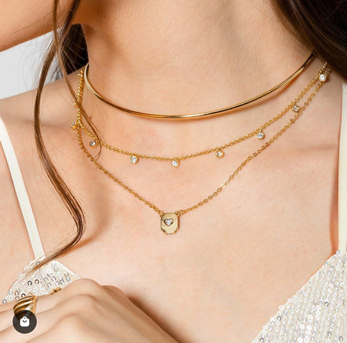 Choker Fina Banho De Ouro 18k