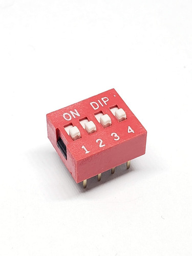 Pack X 5 Interruptor Dip Switch 4 Posiciones 2.5mm Rojo