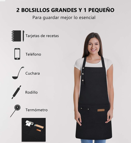 2 Pzs Delantal De Cocina Impermeables, Babero Chef