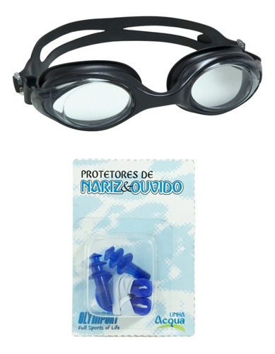 Kit Óculos De Natação Vollo Essential E Acessórios Protetor