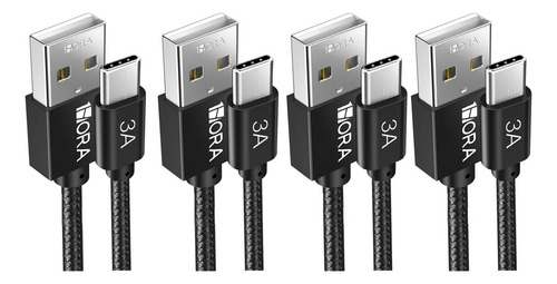 Kit 4 Cabos Tipo C Carregar Celular E Dados 1hora 3a 1m
