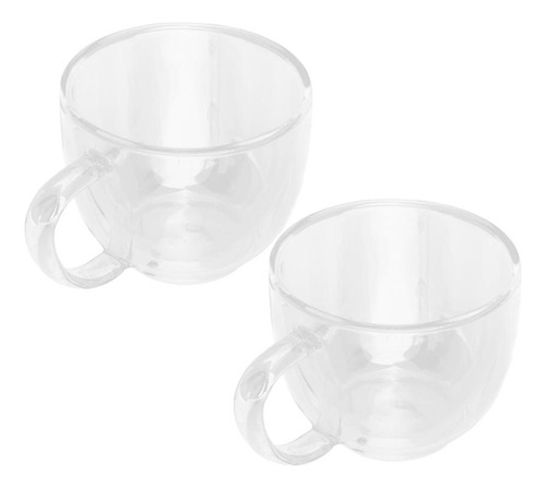 2 Piezas 200ml Vasos De De Borosilicato De Doble Pared Vaso