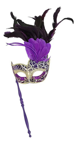 Con Máscara De Plumas, Bola De Maquillaje En Barra, Popular Para Halloween