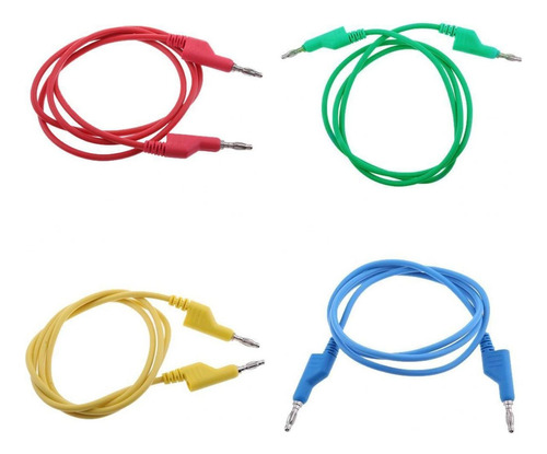 4x Silicona 1m 4mm Banana Plug Cable De Prueba Cable Para