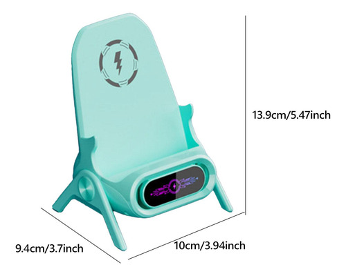 Mini Silla Con Cargador Inalámbrico Para Teléfono, Verde