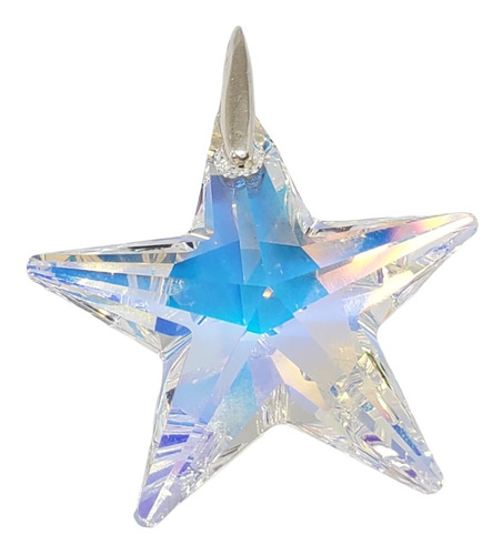 Dije Plata Cristal Swa Estrella Aurora Boreal 40mm