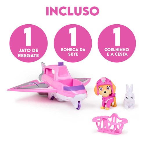 Jato De Resgate Com Boneca Skye Patrulha Canina - Sunny