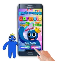 Comprar Invitación Interactiva Blue Rainbow Friends Mapa Y Confirmar Blue Rainbow Friends