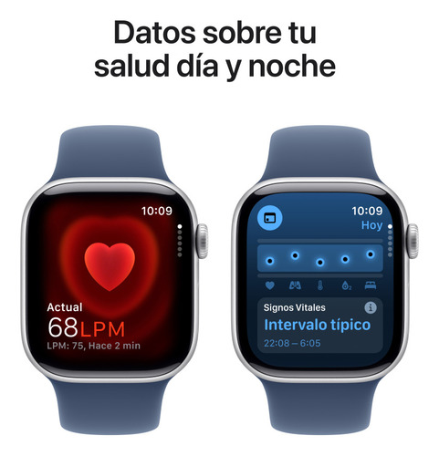 Apple Watch S10 Gps + Cellular 42mm M/l Aluminio Color Plata Plata Correa Deportiva Azul Denim Color Plata