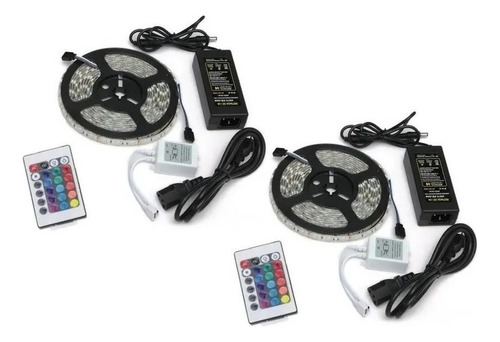 Pack X2 Cinta Led Rgb Luces Tiras Luz Led De Colores 5050 5m