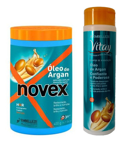 Novex Kit Oleo De Argán Shampoo 300ml Y - g a $104