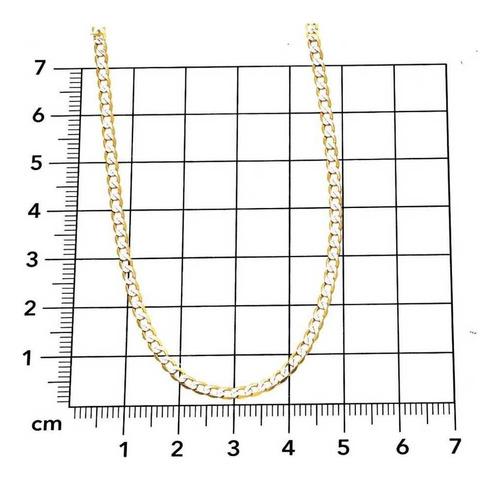 Bizzarro 065GAXPDE0155P Cadena De Oro Amarillo Con Diamantado Platinado De 14k Cal 6
