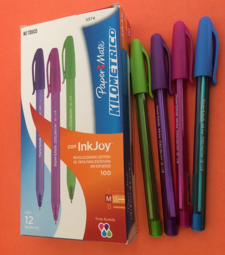 Boligrafos Inkjoy Color Caja De 12 Unidades