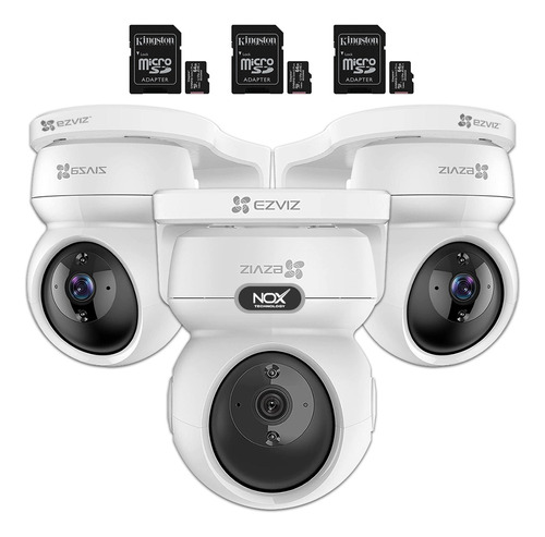 Kit 3 Cámara Ezviz Ip Wifi Motorizada Hd C6n Soporte Mem 64g