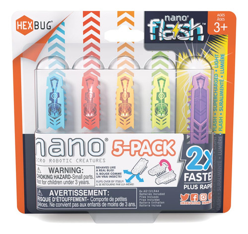 Hexbug - Pack Com 5 Nanos Brinquedo Sensorial Mini Robô