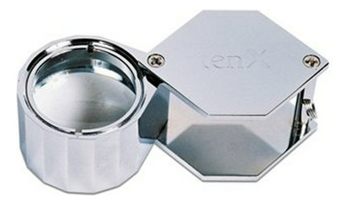 Loupe, Triplete Hexagonal 10x, Plata, 21.5 Milímetros Elp-74