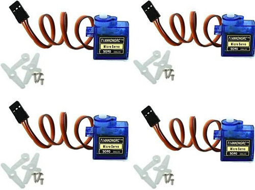 4 Unidades Sg90 0,32 Oz Micro Servos Para Rc Helicóptero Avi