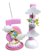 Comprar Vela Temática Unicornio Arcoíris En Porcelana Fría
