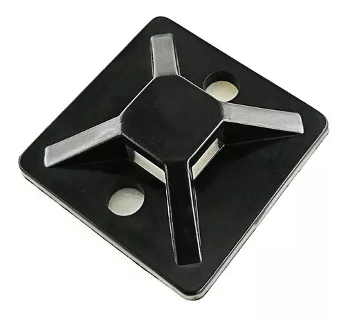 50 Pcs Organizador Cabos C Abraçadeira 20x20mm Adesivo Preto