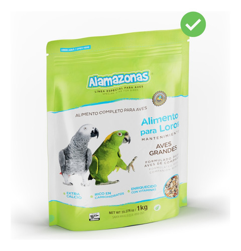 Alimento Completo Para Loros, Cacatúas & Guacamayas Con Grit Mineral 800g Con Envío