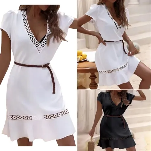 Vestido suelto con cinturon new arrivals