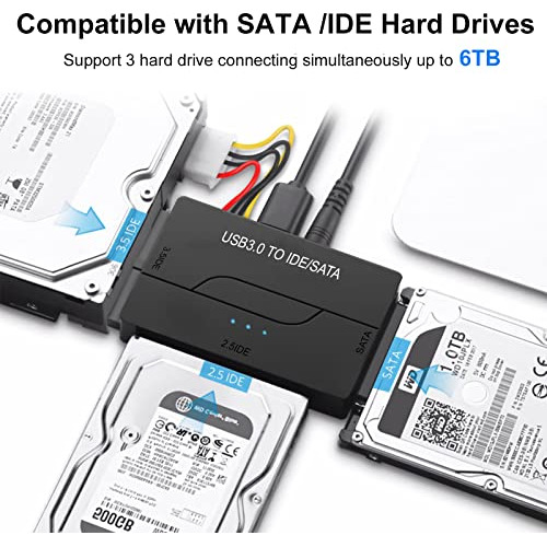 Adaptador De Disco Duro Sata/ide Usb 3.0, Convertidor D...
