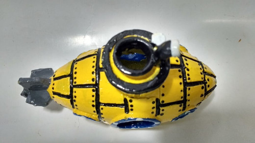 Imagem 3 de 5 de Enfeite Aquário Submarino Toca Yellow - Aceita Oxigenador