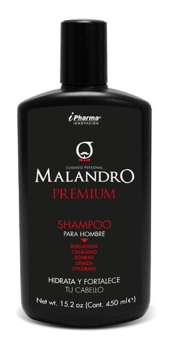 Malandro Shampoo Premium 450 Ml Bergamota, Colágeno, Romero