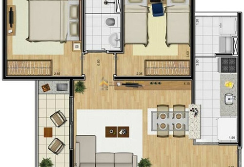 Imagem 11 de 13 de Apartamento Em Condomínio Padrão Para Venda No Bairro Guaiaúna, 2 Dorm, 1 Vagas, 50 M - 4699