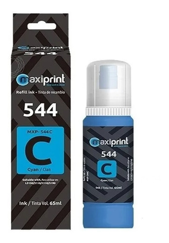 Imagen 1 de 3 de Tinta Maxiprint Compatible Epson 65ml Cyan 544