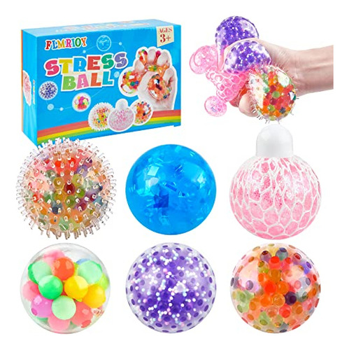 Squishy Stress Balls, 6 Pack Sensory Stress Ball Set Fo...