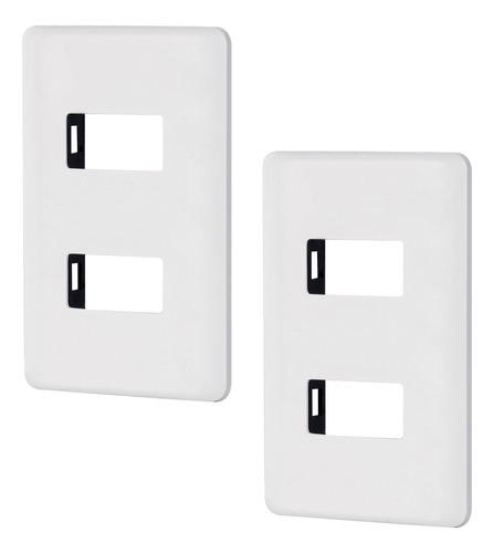 Placa 2 Módulos De Abs, Línea Basic, 2 Piezas, Blanca 27223