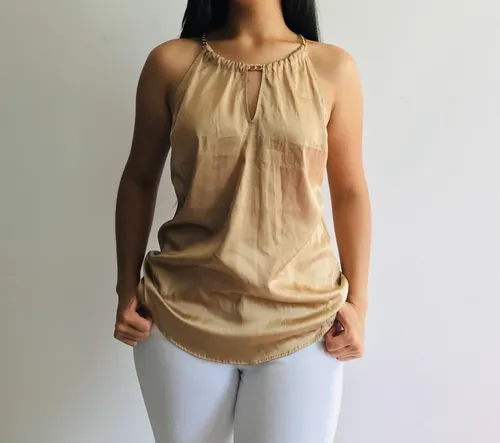 Blusas doradas para gorditas sales
