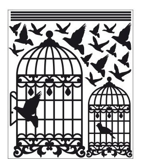 Imagen 4 de 7 de Vinilos Decorativos Pajarera , Jaula, Pajaritos, Libertad