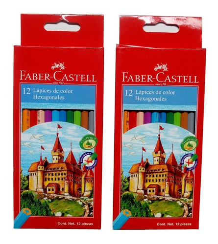 Lápiz Color Hexagonal 12 Pz C/2 Cajas Faber Castell