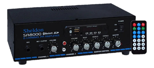 Cabeçote Amplificado Sheldon Sa8000 Muiti-uso Bluetooth Cor Preto Potência De Saída Rms 40 W 110v/220v