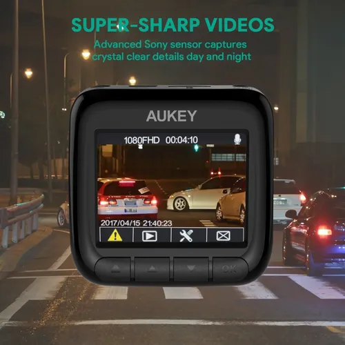 Dash Cam Aukey Dr01 1080p 170° Graba 6 Carriles Visión Noche