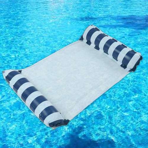 Hamaca Flotante Inflable Para Piscina Para Rayas Azul Oscuro