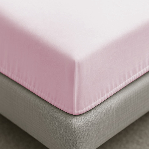 Lençol Avulso Queen Elástico Hypercal 400 Fios Sofisticação Cor Rosa Desenho Do Tecido Liso